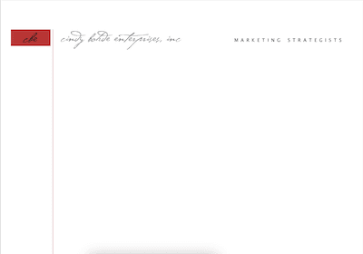Letterhead for Cindy Bodhe Enterprises, Inc.