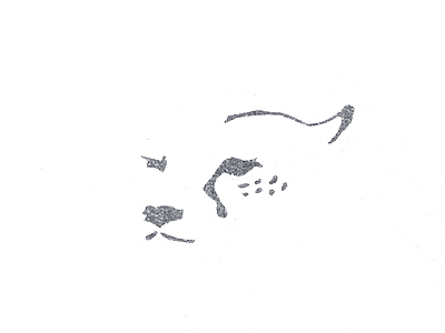 Black silk screened image of a cheetah face on a gray tshirt.